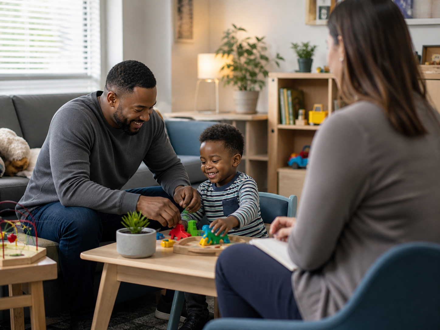 A parent and child during a supervised visit